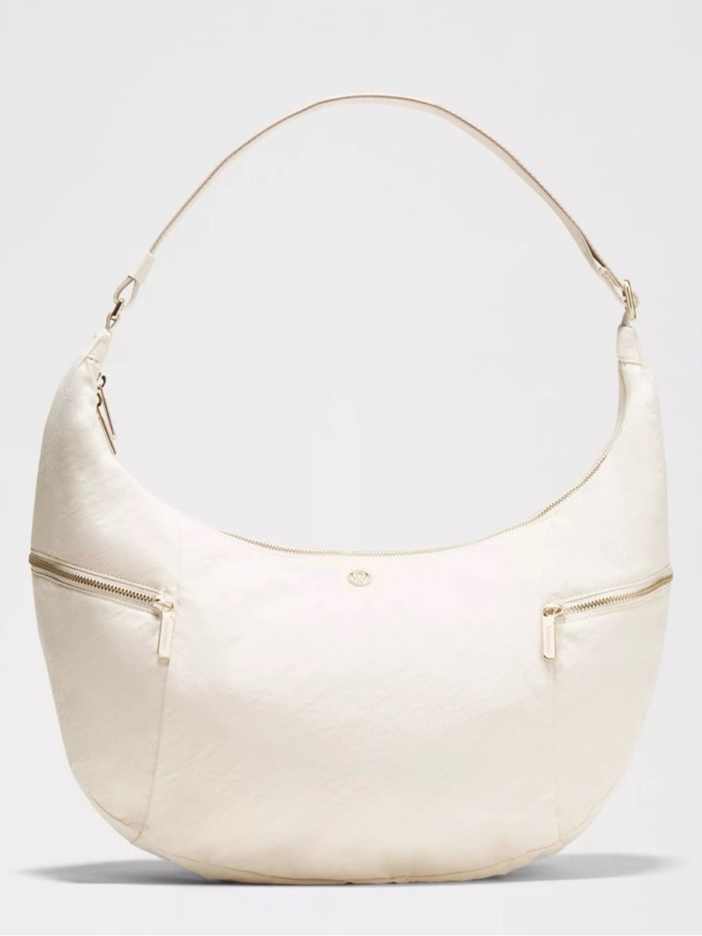 Lululemon Large Slouchy Sling Bag 13L Ivory with gold hardware